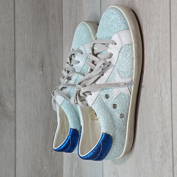 MIIM Women's Glitter Sneakers with Blue Accents Stars Sneakers Shoes Sz 9 - Picture 2 of 12